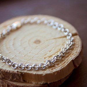 Silver Bracelet for Men, Sterling Silver Chain Bracelet, Men Byzantine Bracelet, Men's jewelry, Chunky Silver Bracelet for Him, Gift for Dad