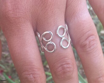 Adjustable Silver Ring, Open Silver Ring, Boho Ring, Heart Silver Ring, Unique Silver Ring, Unique Silver Jewelry, Infinity Ring,Women Gift