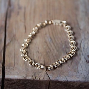 Men&#39;s Silver Bracelet, Chain Bracelet for Men, Silver and Goldfield Bracelet,Silver Byzantine Bracelet, Men jewelry, Gift for Dad ,Boyfriend