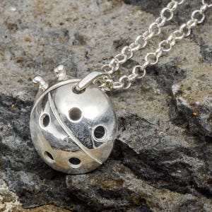 Unique Silver Necklace, Good Luck Pendant, ladybug Necklace, ladybug Jewelry, Kids Silver Necklace, Cute Necklace, ladybug Pendant, Insects