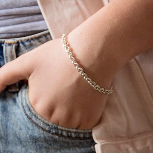 Silver Bracelet for Women, Sterling Silver Chain Bracelet, Byzantine Bracelet, Unique Silver jewelry, Chunky Silver Bracelet, Thick Chain