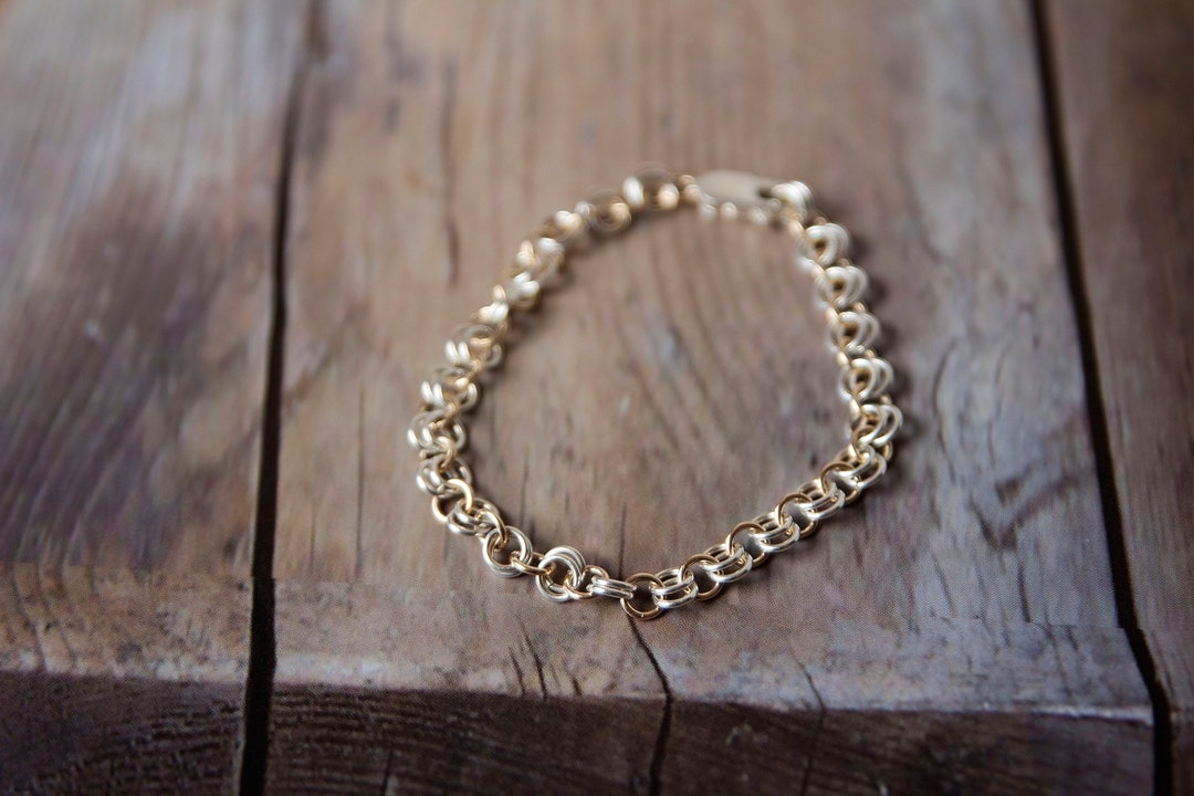 Silver and Gold Bracelet for Women Sterling Silver Chain Etsy