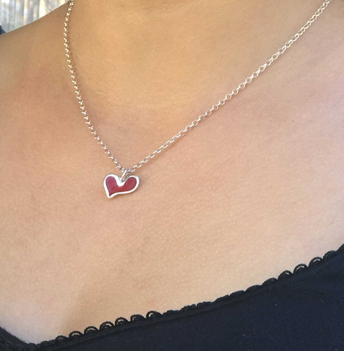 ★ROSEMONT★ Silver Heart Earrings Necklace Set RC24B14E SET Silver Necklace Earrings Set, Heart Earrings, Heart Jewelry