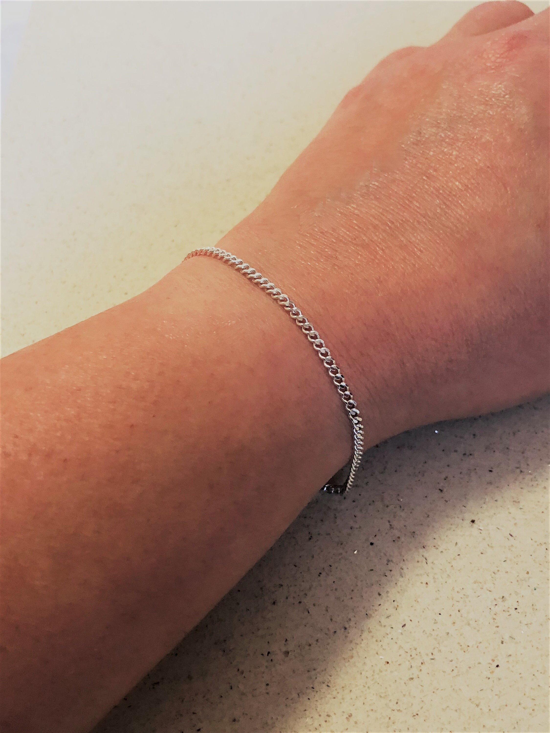 Sterling Silver Chain Bracelet Stacking Silver Bracelet Etsy