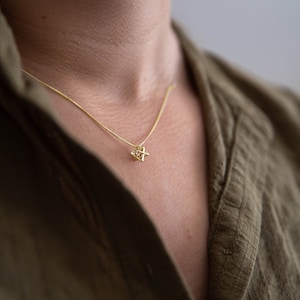 14k Gold Star of David Necklace, 14k Gold Merkaba Necklace, Gold 3D Merkaba Star, Kabbalah Jewelry,14k Tiny Pendant Necklace, Jewish Symbol