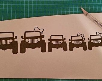 Run vous Stick Bastards Jeep Stick figure Family Autocollant Vinyle Autocollant Voiture Fenêtre
