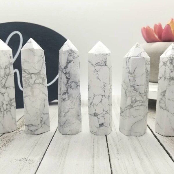 CHOOSE Your Own Howlite Tower, Crystal Point