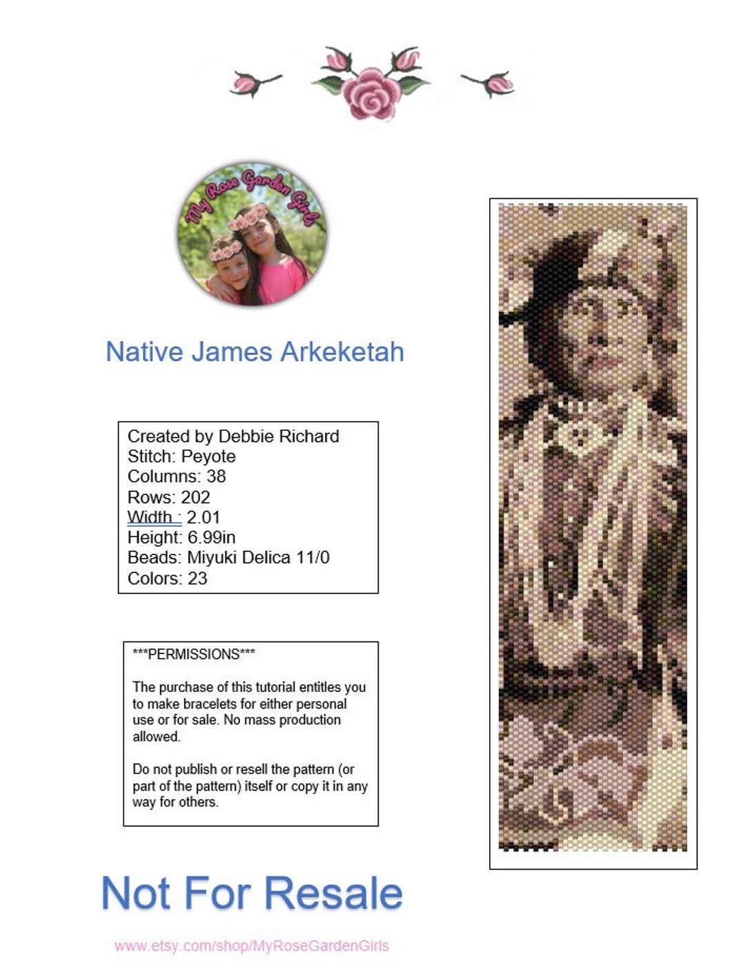 Native James Arkeketah Otoe Peyote Bracelet Pattern - Even Count - Etsy