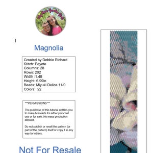 Magnolia Peyote Bracelet Pattern - Even Count