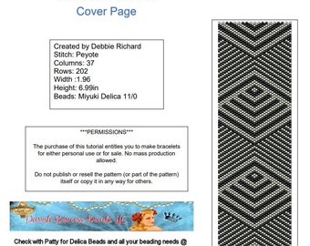 Chevron Peyote Bracelet Pattern - Odd Count