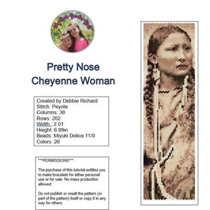 Pretty Nose, Cheyenne Woman Peyote Bracelet Pattern - Even Count