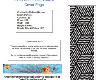 Geo Weave Peyote Bracelet Pattern - Even Count