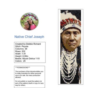 Native Chief Joseph Peyote Bracelet Pattern - Even Count
