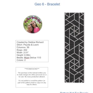 Geo 6 Peyote Bracelet Pattern - Even Count