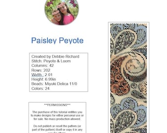 Paisley Peyote Bracelet Pattern - Even Count