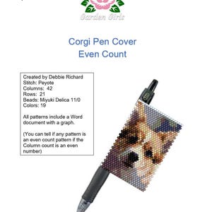 Corgi Peyote Pen Cover Pattern