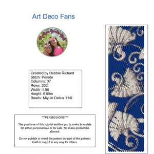 Art Deco Fans Peyote Bracelet Pattern - Even  Count
