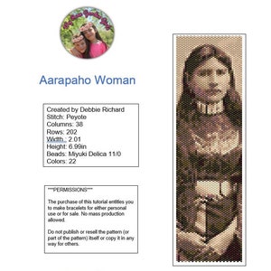 Arapaho Woman Peyote Bracelet Pattern - Even Count