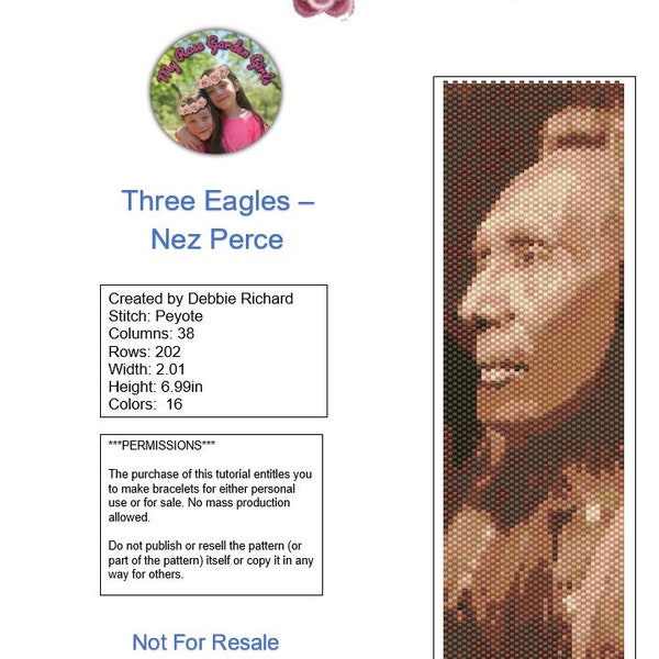 Three Eagles - Nez Perce Peyote Bracelet Pattern - Even Count