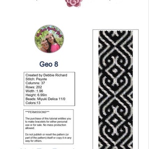 Geo 8 Peyote Bracelet Pattern - Odd Count