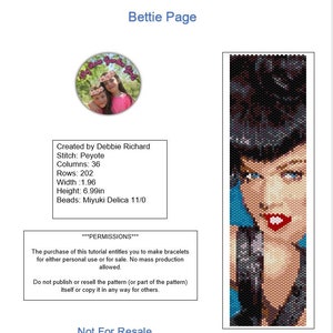 Bettie Page Peyote Bracelet Pattern - Even Count