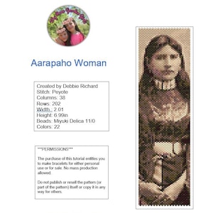 Arapaho Woman Peyote Bracelet Pattern - Even Count