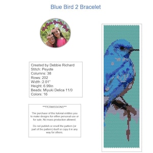 Blue Bird 2 Peyote Bracelet Pattern
