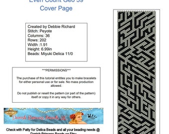 Geo 39 Peyote Bracelet Pattern - Even Count