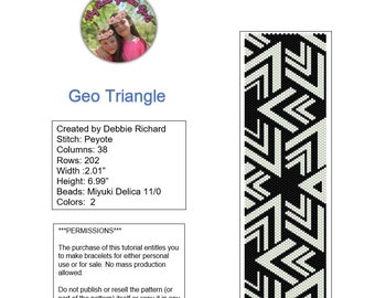 Geo Triangles Peyote Bracelet Pattern - Even Count