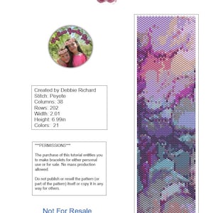 Abstract 1 Peyote Bracelet Pattern - Even Count
