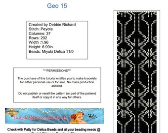 Geo 15 Peyote Bracelet Pattern - Odd Count