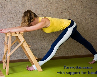 Tall yoga bench. Backless yoga chair. Tall Iyengar prop chair. Step ladder. End table. Step stool. Kids table. Housewarming gift