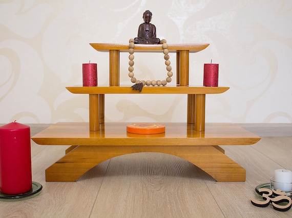 Puja Table. Meditation Shrine. Prayer Table. Meditation Altar. Tea