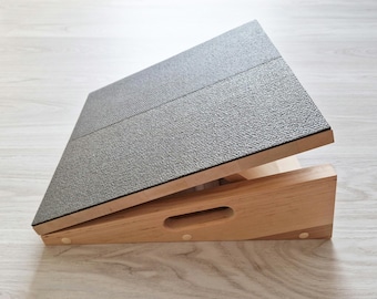 Professional Portable Wooden Slant Board for Stretching with Adjustable Incline Plane. Stretch for Calves and Back of Legs