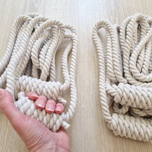 Yoga Anti-Gravity Wall Rope Set of Pair Cotton Ropes. Iyengar Yoga Wall Ropes. Yoga Kurunta Cord