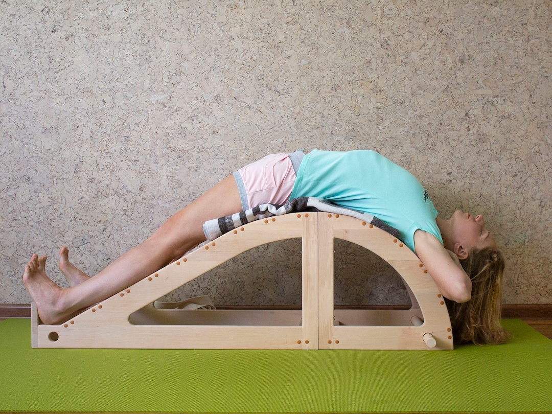 Wooden Viparita Dandasana Large Back Bending Bench for Iyengar