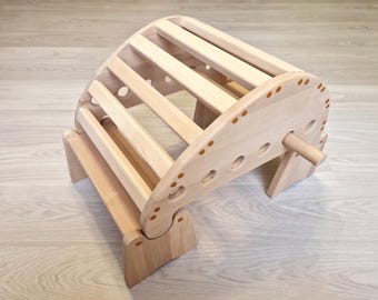 Natural Alder Wood Back Bender on Stands – Portable Yoga & Stretching Prop. High Wooden Backbend, Disassembled Easy‑Assemble Fitness Board