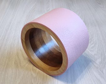 Wooden Yoga Wheel | Durable Non-Slip PVC Coating | Yoga Wheel for Backbends, Spine Stretching & Flexibility | Natural Solid Wood Yoga Prop