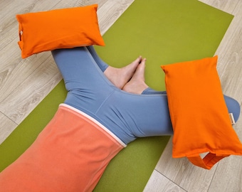 Pair of Cotton Yoga Sandbag 35x20cm 4kg | Iyengar Yoga Props | Fitness Sandbag | Durable Cotton Non-penetrating Fabric | Removable Top Cover