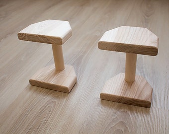 ECO Wood Parallettes Gymnastics Press Handstands Crossfit Push Ups Dip Bar Barre parallèle. Et fait