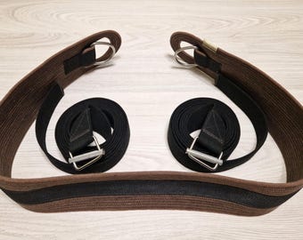 Yoga Wall Pelvic Swing Set Made of Natural Cotton With High-quality Metal Fittings. Handcrafted Wall Belts Set for Yoga Kurunta