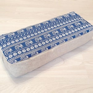 Traversin de yoga en tissu de lin avec rembourrage en sarrasin ou en coton. Oreiller de yoga en lin. Renfort de yoga Iyengar. Coussin de méditation en lin
