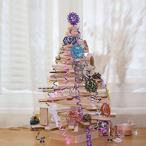 Natural Wood Christmas tree | Artificial Christmas eco-tree | Foldable Wooden Christmas Tree | Christmas Decorations | Wooden Christmas Tree