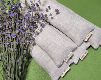 Set of 5 Linen Eye Pillow with Flax and Lavender | Weighted Relaxation Mask for Yoga Savasana | Organic Eye Pad for Sleep and Stress Relief