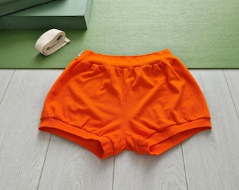 Orange Organic Cotton Iyengar Yoga Shorts for Women's and Men's Pune Style