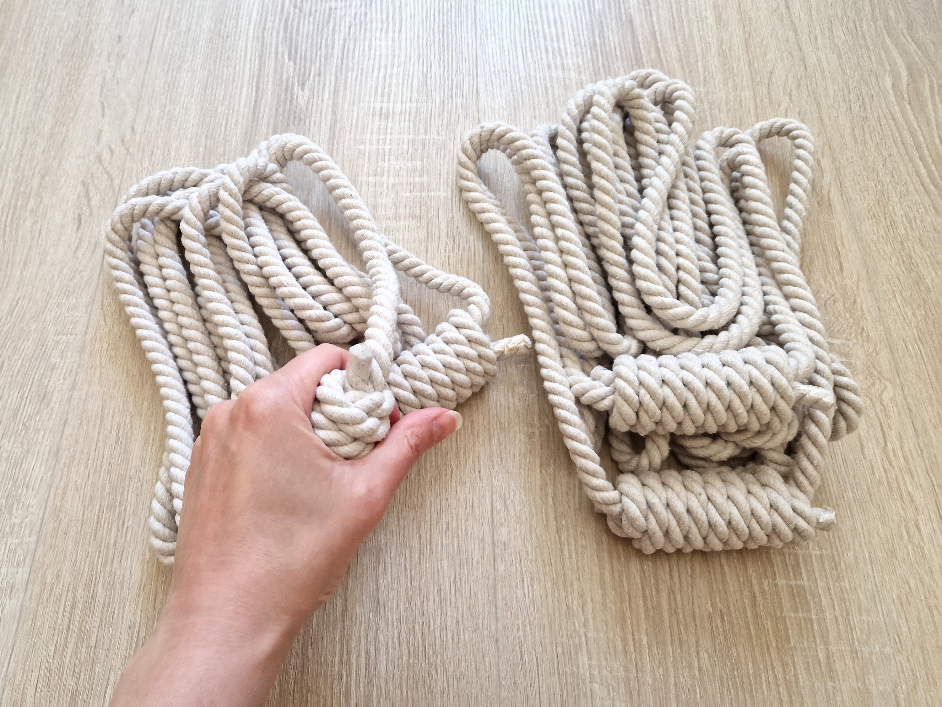 Meditation Rope Yoga Anti-gravity Wall Rope Set of Pair Cotton Ropes. Iyengar Yoga Wall ...