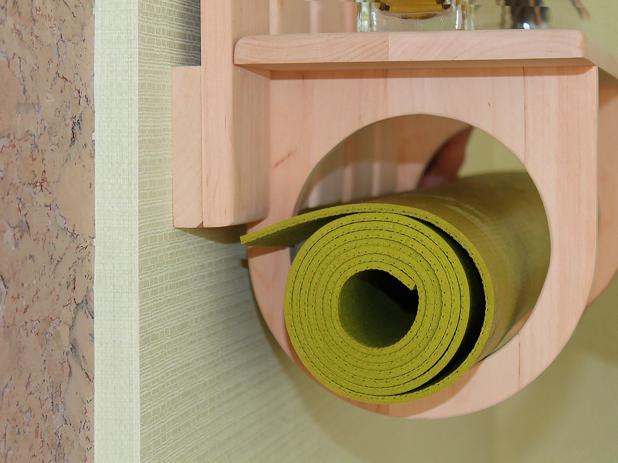 Personal Yoga Mat Holder. Wall Mounted Rack With Shelf. Yoga Etsy