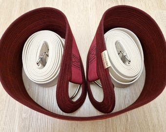 Yoga Wall Pelvic Swing Set Made of Natural Cotton With High-quality Metal Fittings. Handcrafted Wall Belts Set for Yoga Kurunta