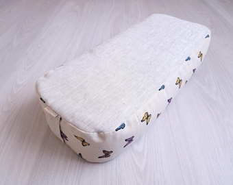 Yoga Bolster Made of Linen Fabric with Buckwheat or Cotton Filler | Linen Yoga Pillow | Iyengar yoga bolster | Linen Meditation Cushion