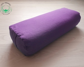 Oval Yoga Bolster 60x30x15cm 100% Organic Cotton Fabric. Cotton Yoga Pillow. Iyengar yoga bolster. Cotton Meditation Cushion